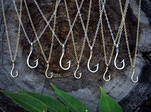 STERLING SILVER Fish Hook Necklace