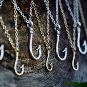 STERLING SILVER Fish Hook Necklace