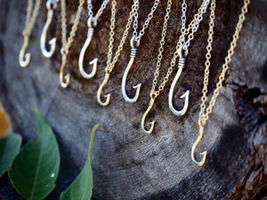 GOLD Fish Hook Necklace